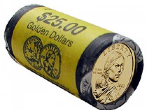 2001 Golden Dollar 25-Coin Roll, Philadelphia Mint Mark